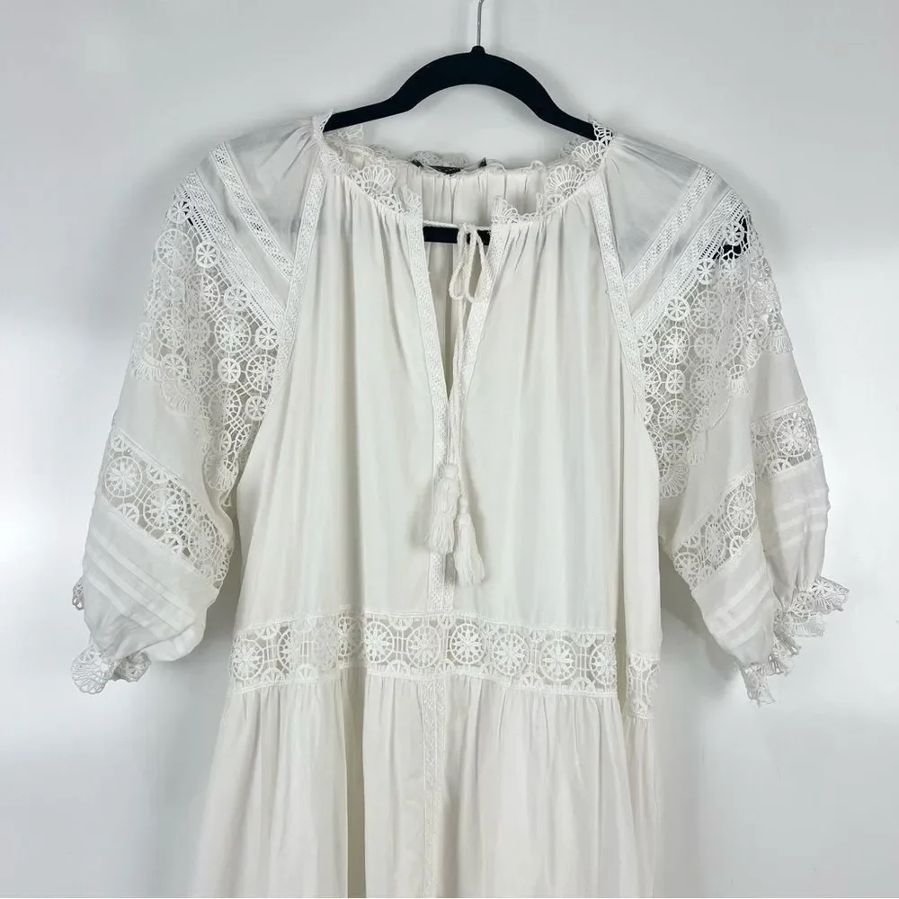 En Saison Tiered Lace Midi Prairie Dress Women's Size XS Cottage Core Festival - Picture 6 of 11